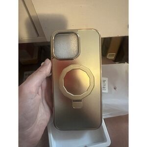 RIASOLIN iPhone 16 Pro Max (6.9") Gold Case with Built-In Kickstand